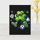 Voetbal Fans Spelers Shamrock St Patricks Dag Mann Kaart (Gele Bloem)
