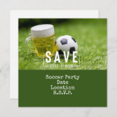 Voetbal Feest met bal en Bier op groen Kaart (Voorkant / Achterkant)