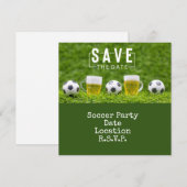 Voetbal Feest met bal en Bier op groen Kaart (Voorkant / Achterkant)