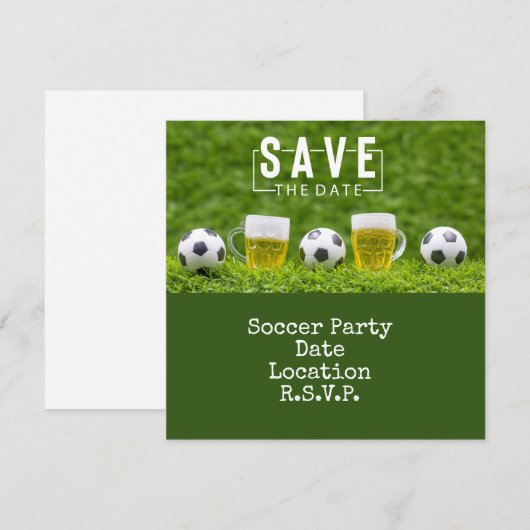 Voetbal Feest met bal en Bier op groen Kaart (Voorkant / Achterkant)