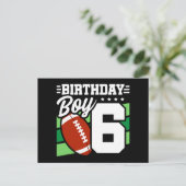 Voetbal Feest Thema 6 Jaar Oude Jongen 6e Verjaard Briefkaart (Staand voorkant)