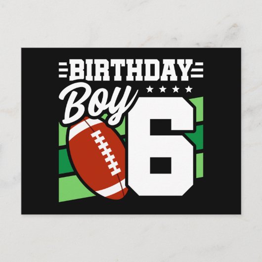 Voetbal Feest Thema 6 Jaar Oude Jongen 6e Verjaard Briefkaart (Voorkant)