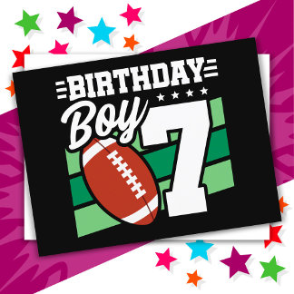 Voetbal Feest Thema voor 7 Jaar Oude Jongen 7e Ver Briefkaart