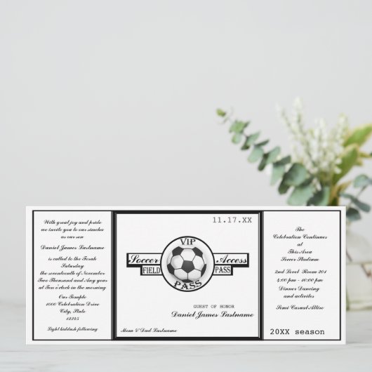 Voetbal Field Pass Zwart-wit Kaart (Staand voorkant)