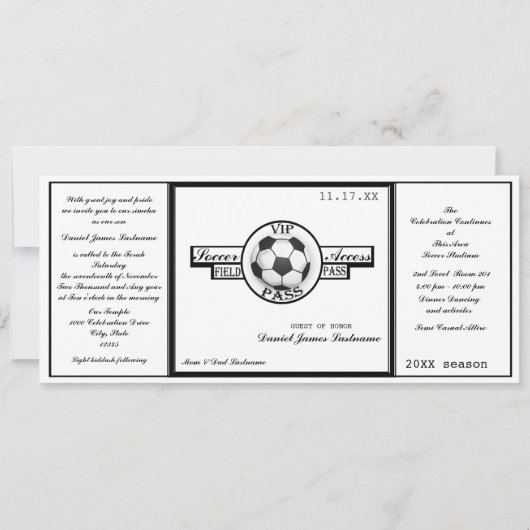 Voetbal Field Pass Zwart-wit Kaart (Voorkant)