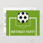 Voetbal Field Verjaardag Briefkaart Nodig Paarse (Voorkant / Achterkant)