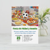Voetbal Fiesta de Fútbol y Comida Kaart (Staand voorkant)
