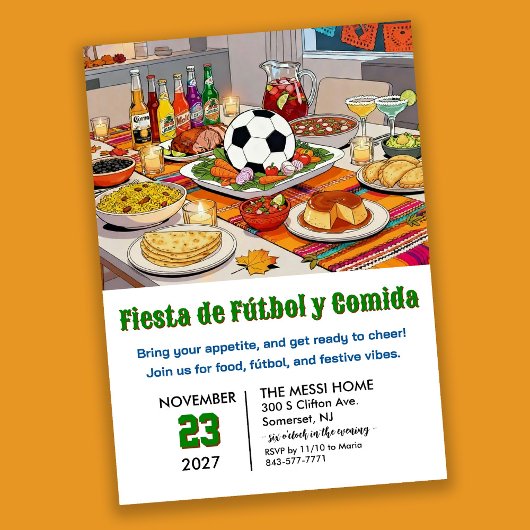 Voetbal Fiesta de Fútbol y Comida Kaart
