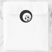 voetbal, fietsen. ronde sticker (Tas)