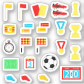 Voetbal flag Whistle Football Sticker (Voorkant)