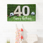 Voetbal Football 40e verjaardag op groengras Spandoek (Insitu)