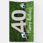 Voetbal Football 40e verjaardag op groengras Spandoek (Verticaal)