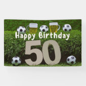 Voetbal Football 50e verjaardag met bal Spandoek (Horizontaal)