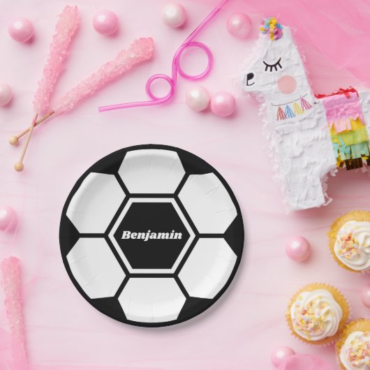 Voetbal football aangepaste naam Classic Papieren Bordje (Feest)