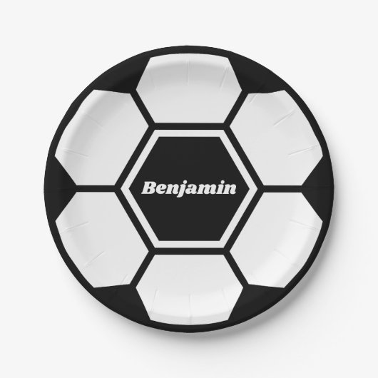 Voetbal football aangepaste naam Classic Papieren Bordje (Voorkant)