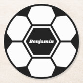 Voetbal football aangepaste naam Classic Ronde Kartonnen Onderzetter (Voorkant)