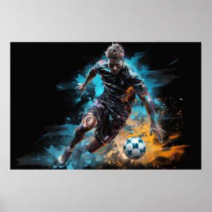 Voetbal Football Actie Sport Schilderen Abstracte Poster