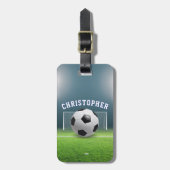 Voetbal Football Athlete Naam Sport Bagagelabel (Voorkant verticaal)