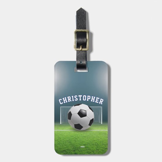 Voetbal Football Athlete Naam Sport Bagagelabel (Voorkant verticaal)