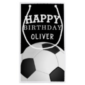 Voetbal Football Bal Happy Birthday Kinder naam Klein Cadeauzakje (Achterkant)