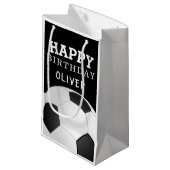 Voetbal Football Bal Happy Birthday Kinder naam Klein Cadeauzakje (Voorkant Gekanteld)