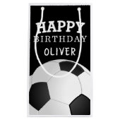 Voetbal Football Bal Happy Birthday Kinder naam Klein Cadeauzakje (Voorkant)