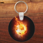 Voetbal, Football, bal onder vuur Sleutelhanger (Voorkant)