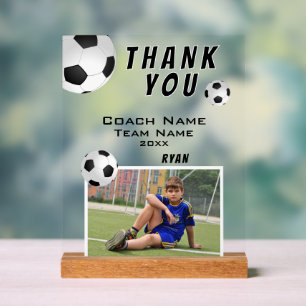 Voetbal Football Bal Sport Coach Foto Dank u Acryl Bord