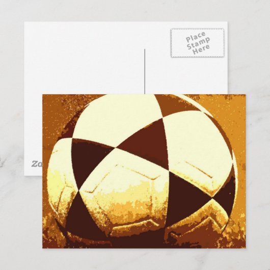 Voetbal - Football Ball Briefkaart (Voorkant / Achterkant)