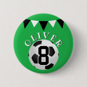 Voetbal Football Ball Bunting Flags Kids Verjaarda Ronde Button 5,7 Cm (Voorkant)