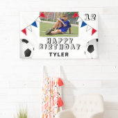 Voetbal Football Ball Flags Foto Verjaardagsfeest Spandoek (Insitu)