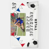 Voetbal Football Ball Flags Foto Verjaardagsfeest Spandoek (Verticaal)
