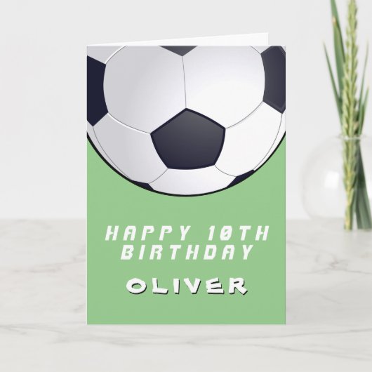 Voetbal Football Ball Green Boy Happy Birthday Kaart (Voorkant)