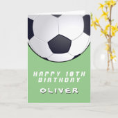 Voetbal Football Ball Green Boy Happy Birthday Kaart (Gele Bloem)