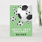 Voetbal Football Ball Green Kinder Boy Happy Birth Kaart (Voorkant)