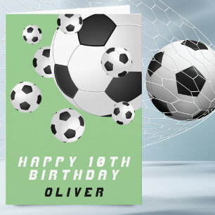 Voetbal Football Ball Green Kinder Boy Happy Birth Kaart