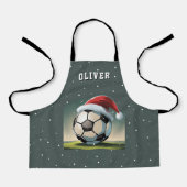 Voetbal Football Ball Santa Hat Christmas Schort (Voorkant)