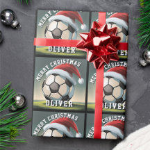 Voetbal Football Ball Santa Hoed Naam Kerst