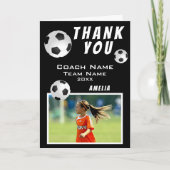 Voetbal Football Ball Zwart Sportcoach Bedankkaart (Voorkant)