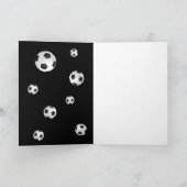 Voetbal Football Ball Zwart Sportcoach Bedankkaart (Binnen)