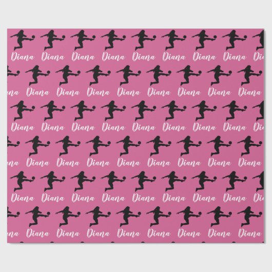 Voetbal Football Balls Naam Christmas Wrap Voetbal Cadeaupapier (Vlak)