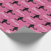 Voetbal Football Balls Naam Christmas Wrap Voetbal Cadeaupapier (Hoek)