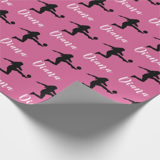 Voetbal Football Balls Naam Christmas Wrap Voetbal Cadeaupapier (Hoek)