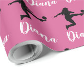 Voetbal Football Balls Naam Christmas Wrap Voetbal Cadeaupapier (Rol Hoek)