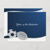 Voetbal Football Bar Mitswa Receptie Kaart (Voorkant / Achterkant)