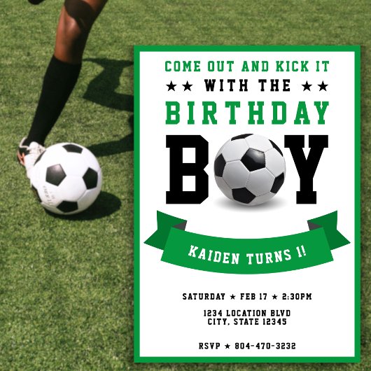 Voetbal Football Bday Boy 1e Verjaardagsfeest Kaart