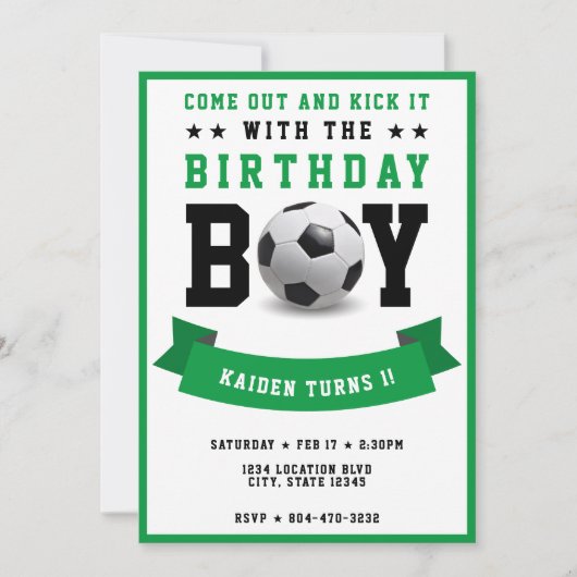 Voetbal Football Bday Boy 1e Verjaardagsfeest Kaart (Voorkant)