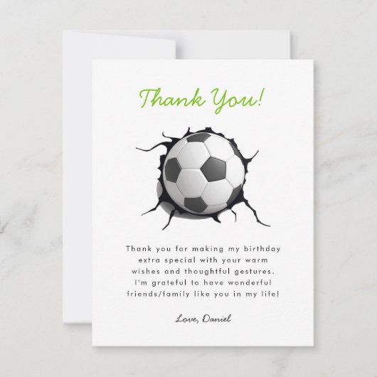 Voetbal Football Bedankkaart (Voorkant)