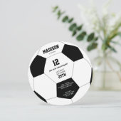 Voetbal Football Birthday Party Invitation Kaart (Staand voorkant)