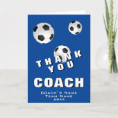 Voetbal Football Blauw Hartelijk dank Coach Kaart (Voorkant)